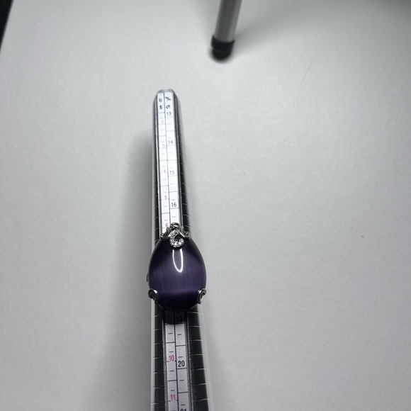 925 Silver Large Cocktail Ring With Amethyst Tiger Eye - Picture 5 of 7